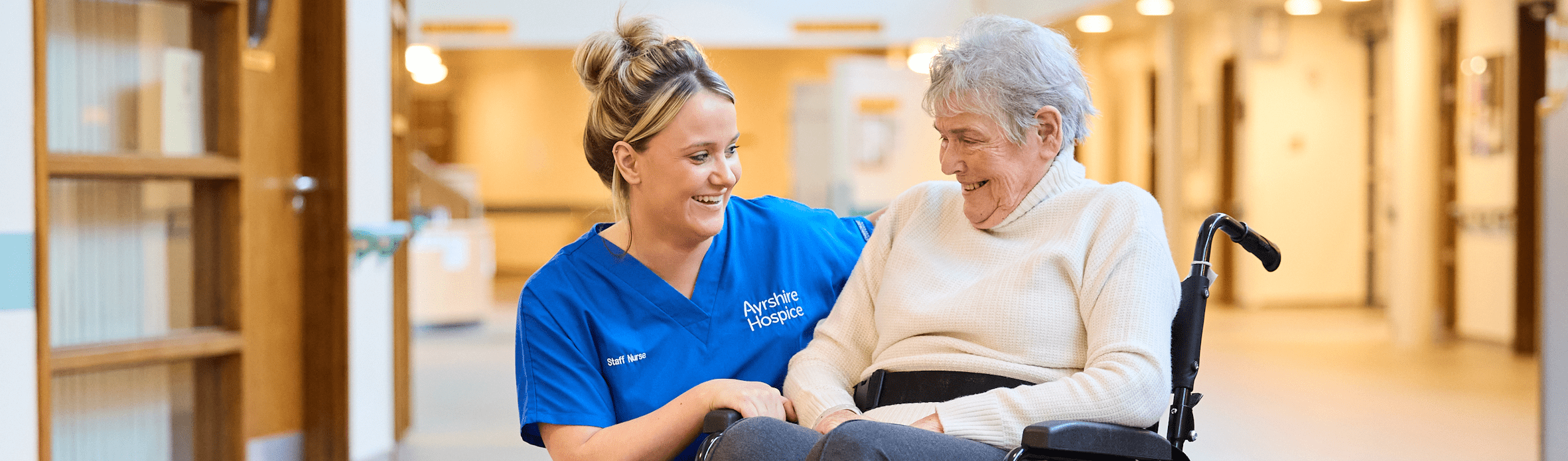 Staff Nurse and patient within the Ayrshire Hospice
